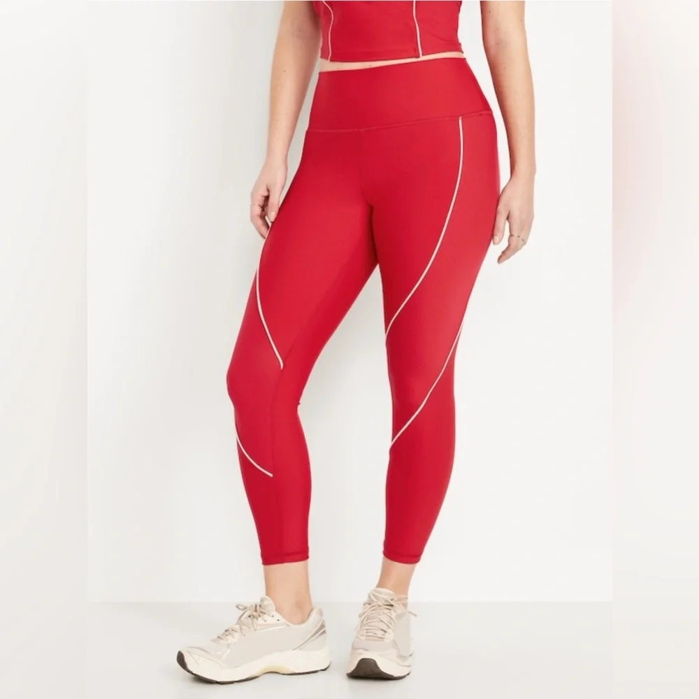 Old Navy High-Waisted PowerSoft Rib Mix 7/8 Leggings NWT Gym Workout Active XXL - Picture 11 of 11